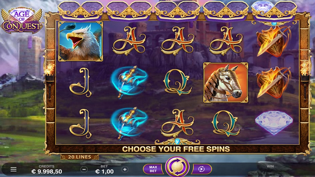 Screenshot of Age of Conquest slot from Microgaming