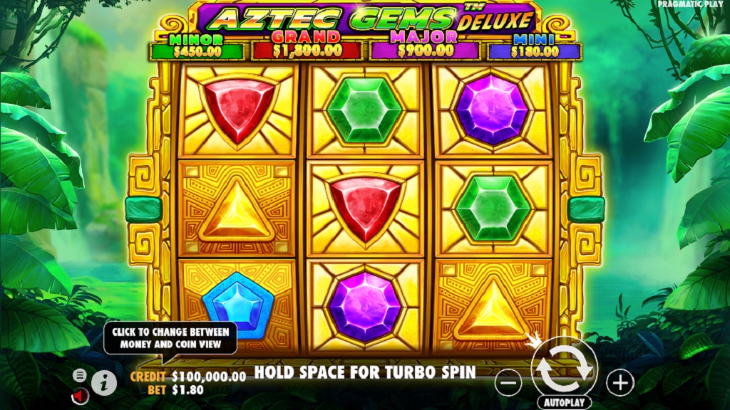 Screenshot of Aztec Gems Deluxe slot from Pragmatic Play
