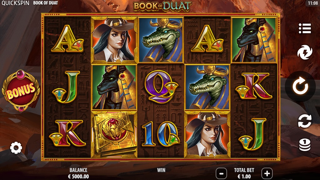 Screenshot of Book of Duat slot from Quickspin