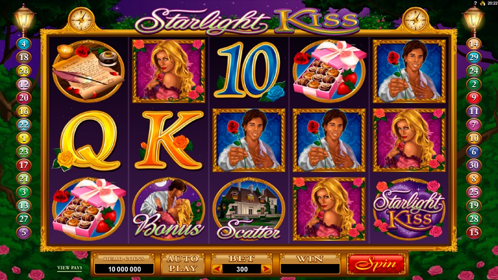 Screenshot of Starlight Kiss from Microgaming